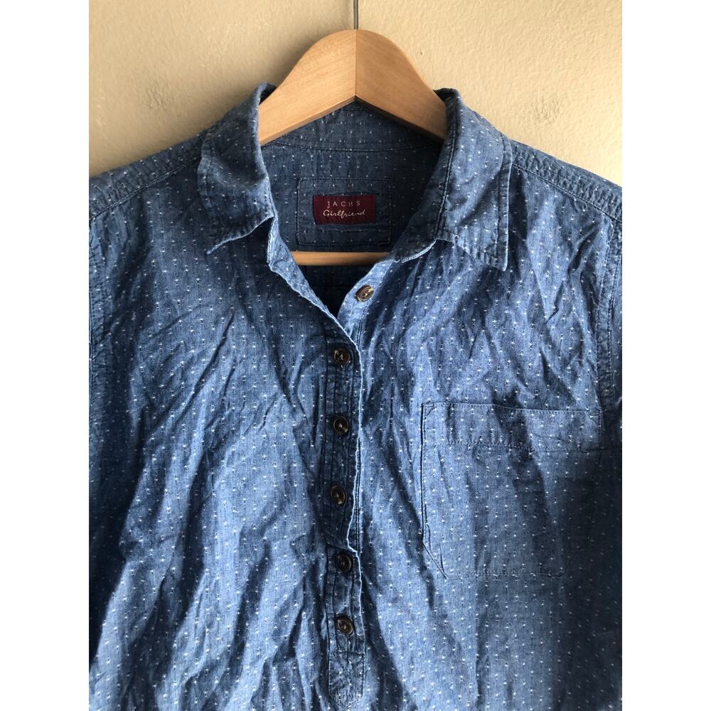 Jachs Girlfriend Women Blue Button Shirt Size Small - Picture 2 of 8